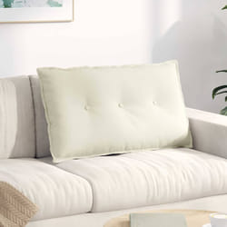 Coussin De Dos Crème 80 X 50 Cm Tissu En Velours Côtelé Vidaxl