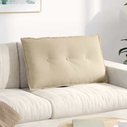 Coussin De Dos Crème 80 X 50 Cm Tissu En Microfibre Vidaxl