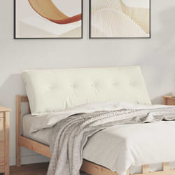 Coussin De Dos Crème 140 X 50 Cm Tissu En Velours Côtelé Vidaxl