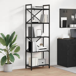 Étagère Chêne Noir 56 X 34 X 171 Cm Bois D'Ingénierie Vidaxl