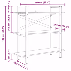 Étagère Chêne Sonoma 100 X 33,5 X 102 Cm Bois D'Ingénierie Vidaxl - Vue supplémentaire 2