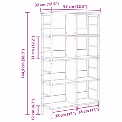 Étagère Bois Ancien 82 X 32 X 144,5 Cm Bois D'Ingénierie Vidaxl - Vue supplémentaire 2