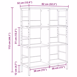 Étagère Chêne Artisanal 82 X 32 X 112 Cm Bois D'Ingénierie Vidaxl - Vue supplémentaire 2