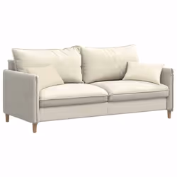Coussins De Canapé 2 Pcs Crème 50 X 30 Cm Vidaxl - Vue supplémentaire 2