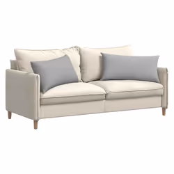 Coussins De Canapé 2 Pcs Gris Nuage 80 X 40 Cm Tissu Vidaxl - Vue supplémentaire 2