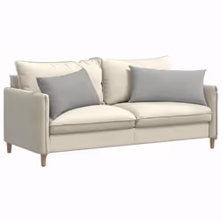Coussins De Canapé 2 Pcs Gris Clair 80 X 40 Cm Tissu Vidaxl - Vue supplémentaire 2