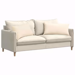 Coussins De Canapé 2 Pcs Crème 80 X 40 Cm Vidaxl - Vue supplémentaire 2