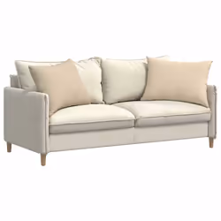 Coussins De Canapé 2 Pcs Crème 70 X 50 Cm Tissu Vidaxl - Vue supplémentaire 2