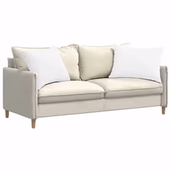 Coussins De Canapé 2 Pcs Blanc 70 X 50 Cm Tissu Vidaxl - Vue supplémentaire 2