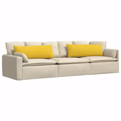 Coussins De Canapé 2 Pcs Jaune Clair 120 X 40 Cm Tissu Vidaxl - Vue supplémentaire 2