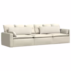 Coussins De Canapé 2 Pcs Crème 120 X 40 Cm Vidaxl - Vue supplémentaire 2