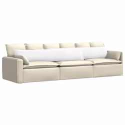 Coussins De Canapé 2 Pcs Blanc 200 X 40 Cm Tissu Vidaxl - Vue supplémentaire 2