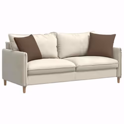 Coussins De Canapé 2 Pcs Marron 45 X 45 Cm Tissu Vidaxl - Vue supplémentaire 2