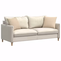 Coussins De Canapé 2 Pcs Crème 45 X 45 Cm Tissu Vidaxl - Vue supplémentaire 2