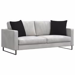 Coussins De Canapé 2 Pcs Noir 50 X 50 Cm Tissu Vidaxl - Vue supplémentaire 2