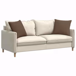 Coussins De Canapé 2 Pcs Marron 50 X 50 Cm Tissu Vidaxl - Vue supplémentaire 2