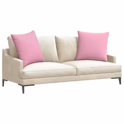 Coussins De Canapé 2 Pcs Rose 60 X 60 Cm Tissu Vidaxl - Vue supplémentaire 2