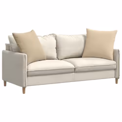 Coussins De Canapé 2 Pcs Crème 60 X 60 Cm Tissu Vidaxl - Vue supplémentaire 2