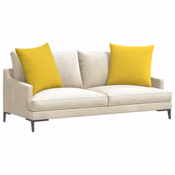 Coussins De Canapé 2 Pcs Jaune Clair 80 X 80 Cm Tissu Vidaxl - Vue supplémentaire 2