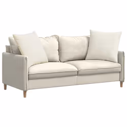 Coussins De Canapé 2 Pcs Crème 80 X 80 Cm Vidaxl - Vue supplémentaire 2