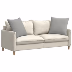 Coussins De Canapé 2 Pcs Gris Clair 80 X 80 Cm Tissu Vidaxl - Vue supplémentaire 2