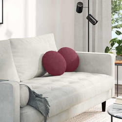Coussins De Siège 2 Pcs Bordeaux Ø30 X 13 Cm Tissu Vidaxl