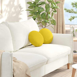 Coussins De Siège 2 Pcs Jaune Clair Ø30 X 13 Cm Tissu Vidaxl
