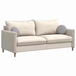 Coussins De Siège 2 Pcs Gris Nuage Ø30 X 13 Cm Tissu Vidaxl - Vue supplémentaire 2
