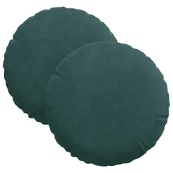 Coussins De Siège 2 Pcs Vert Foncé Ø 40 X 13 Cm Velours Vidaxl