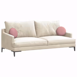 Coussins De Siège 2 Pcs Rose Ø 40 X 13 Cm Velours Vidaxl - Vue supplémentaire 2