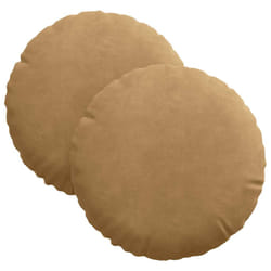 Coussins De Siège 2 Pcs Marron Ø 40 X 13 Cm Velours Vidaxl