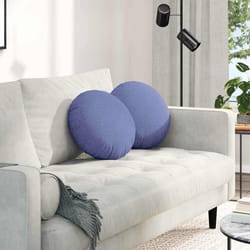 Coussins De Siège 2 Pcs Bleu Denim Ø40 X 13 Cm Tissu Vidaxl