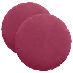 Coussins De Siège 2 Pcs Bordeaux Ø 40 X 13 Cm Velours Vidaxl