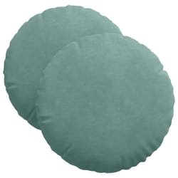 Coussins De Siège 2 Pcs Vert Mer Ø 40 X 13 Cm Velours Vidaxl