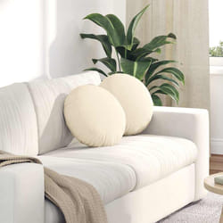 Coussins De Siège 2 Pcs Crème Ø 40 Cm Tissu En Velours Côtelé Vidaxl