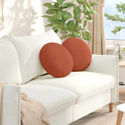 Coussins De Siège 2 Pcs Rouge Orange Ø 40 Cm Vidaxl