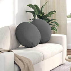 Coussins De Siège 2 Pcs Gris Foncé Ø50 X 19 Cm Tissu Vidaxl