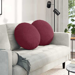 Coussins De Siège 2 Pcs Bordeaux Ø50 X 19 Cm Tissu Vidaxl