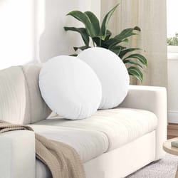 Coussins De Siège 2 Pcs Blanc Ø50 X 19 Cm Tissu Vidaxl