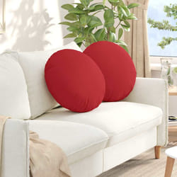 Coussins De Siège 2 Pcs Rouge Ø50 X 19 Cm Tissu Vidaxl
