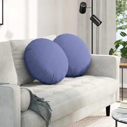 Coussins De Siège 2 Pcs Bleu Denim Ø50 X 19 Cm Tissu Vidaxl