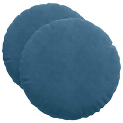 Coussins De Siège 2 Pcs Bleu Ø 40 X 13 Cm Velours Vidaxl