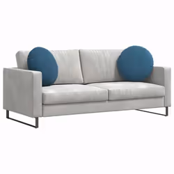 Coussins De Siège 2 Pcs Bleu Ø 40 X 13 Cm Velours Vidaxl - Vue supplémentaire 2