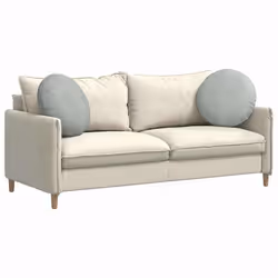 Coussins De Siège 2 Pcs Gris Clair Ø 40 X 13 Cm Velours Vidaxl - Vue supplémentaire 2