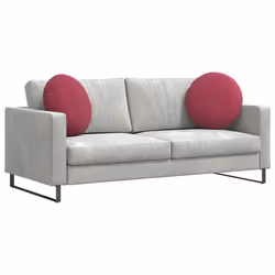 Coussins De Siège 2 Pcs Bordeaux Ø 40 X 13 Cm Velours Vidaxl - Vue supplémentaire 2