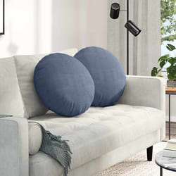 Coussins De Siège 2 Pcs Bleu Ø 50 Cm Tissu En Velours Côtelé Vidaxl