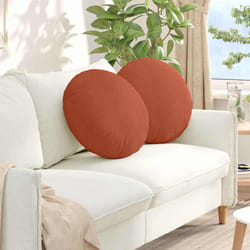 Coussins De Siège 2 Pcs Rouge Orange Ø 50 Cm Vidaxl
