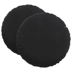 Coussins De Siège 2 Pcs Noir Ø 40 X 13 Cm Velours Vidaxl