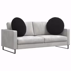 Coussins De Siège 2 Pcs Noir Ø 40 X 13 Cm Velours Vidaxl - Vue supplémentaire 2