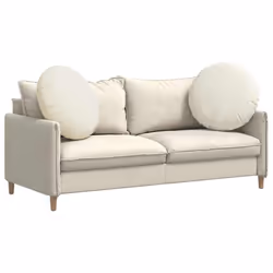 Coussins De Siège 2 Pcs Crème Ø 40 X 13 Cm Velours Vidaxl - Vue supplémentaire 2